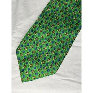 Vintage Talbot Studio Oak Hall Tie Green Blue Squares Diamonds Silk USA Made